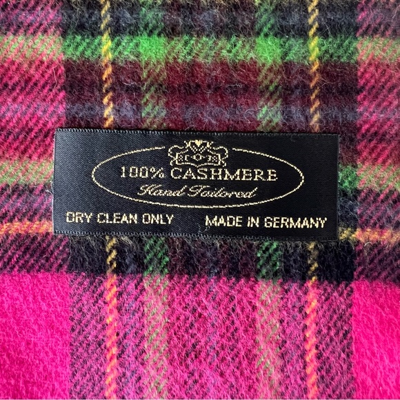 Made in Germany Cashmere Plaid Fringe Scarf - Picture 6 of 8